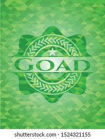 Goad green mosaic emblem. Vector Illustration. Detailed.