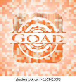 Ilustración de fondo de mosaico naranja gaseoso. Mosaico geométrico cuadrado sin fisuras con emblema interior.