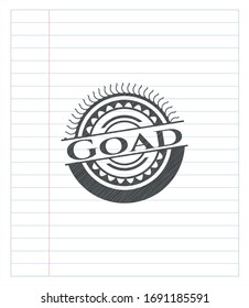 Goad pencil emblem. Vector Illustration. Detailed.
