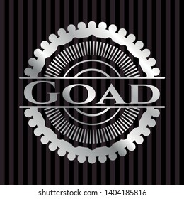 Goad silvery badge. Vector Illustration. Mosaic.