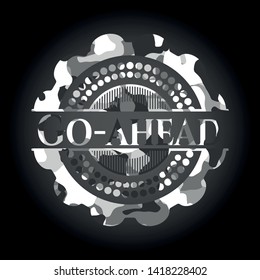 Go-ahead grey camo emblem. Vector Illustration.