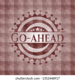 Go-ahead red badge with geometric pattern. Seamless.