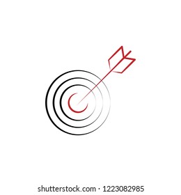 Goal 2 colored hand drawn icon. Goal colored element illustration. Outline symbol design from fitness set