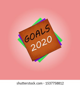 Goal 2020. Goal To do list for next year. Vector illustration.  Challenge for future