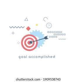 Goal accomplished concepts. Modern goal accomplished vector illustration concept. Simple vector icon. Design for web UI, mobile app, banner, poster.