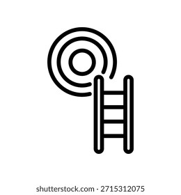 Icono de logro de objetivos, Gráficos de Vector de línea
