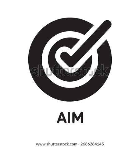 Goal achieved icon with target checkmark symbolizing success completion task done validation approval finish solution mission objective choice design