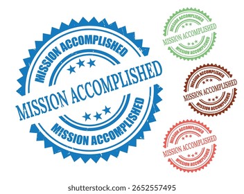 Goal Alcançado Selo De Borracha Conjunto, Missão Completa Badge Vetor Pack