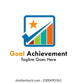 Goal achievement design logo template illustration