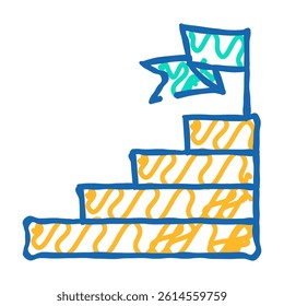 goal achievement doodle icon sketch vector. goal achievement sign. isolated symbol illustration