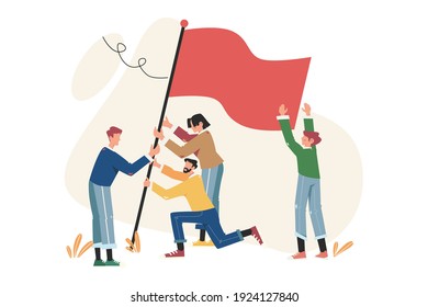 Goal achievement flag as a symbol of success