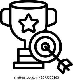 Goal Achievement Icon Element For Design And Vector