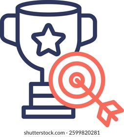 Goal Achievement Icon Element For Design And Vector