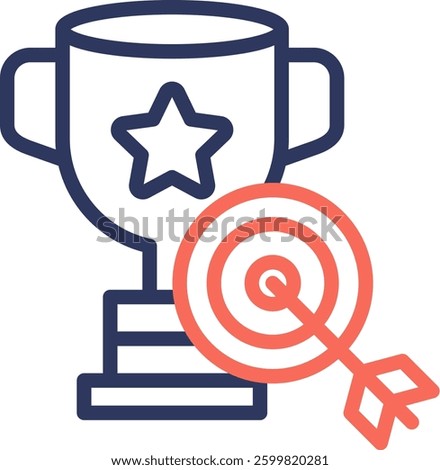 Goal Achievement Icon Element For Design And Vector