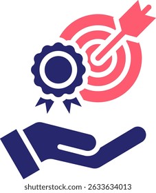 Goal Achievement Icon Fill Vector Illustration