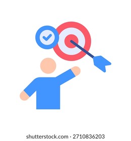 Icono de logro de metas Ilustración vectorial plana