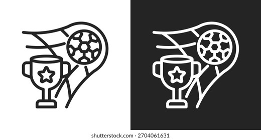 Goal Achievement Icon In Line Version On Black And White Background