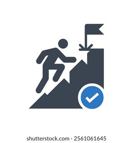 Goal Achievement Icon On White Background