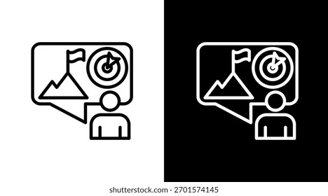 Logro de objetivos con diseño de conjunto de iconos