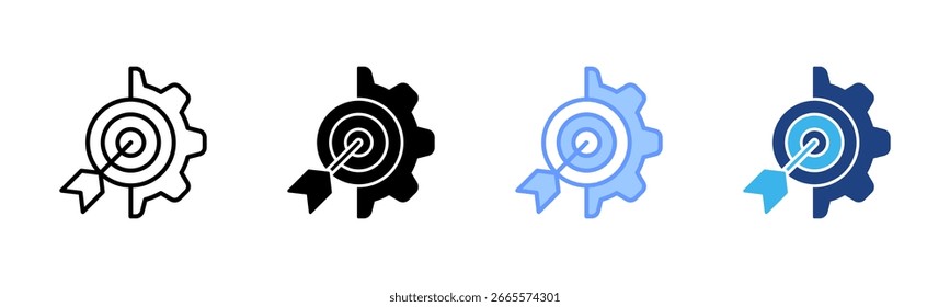 Goal Achievement icon set multiple style collection