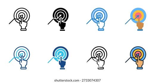 Goal Achievement icons set multiple style collection. Editable stroke 
