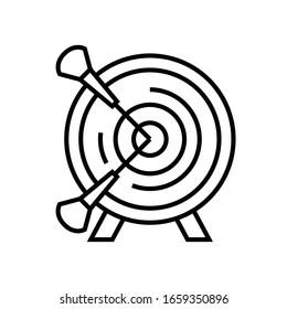 Goal achievement line icon, concept sign, outline vector illustration, linear symbol.