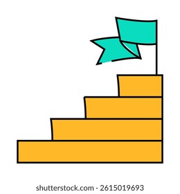 goal achievement line icon vector. goal achievement sign. isolated symbol illustration