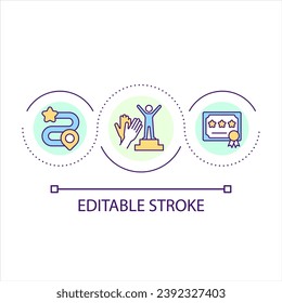 Goal achievement motivation loop concept icon. Personal development strategy. Success abstract idea thin line illustration. Isolated outline drawing. Editable stroke