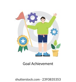 Goal Achievement vector Flat Design illustration. Symbol on White background EPS 10 File