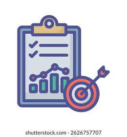 Icono de Vector de logro de objetivos que puede modificarse o editarse fácilmente 
