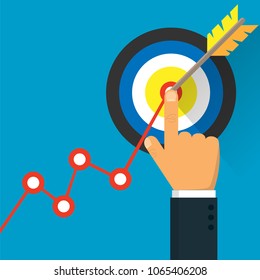 Goal achievement. Vector illustration. Eps 10.