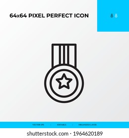 Goal and Achievement vector line icon style. Honor 64x64 Pixel perfect icon