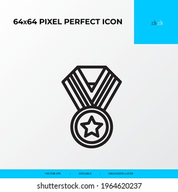 Goal and Achievement vector line icon style. Honor 64x64 Pixel perfect icon