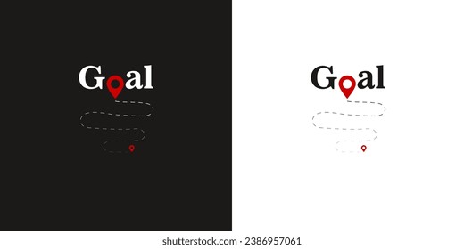 Objetivo. Lograr el objetivo. Imagen del camino hacia el logro del objetivo. Logotipo. 
Ubicación