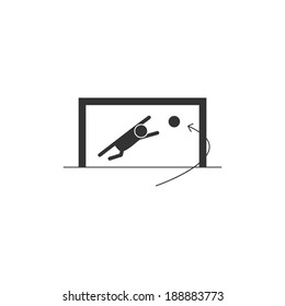 Goal action in soccer game icon. vector eps10