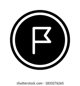 Goal, Aim, Flag, Success, Winner Badge Solid Glyph Icon