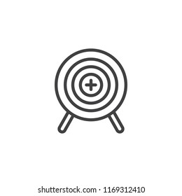 Goal aim outline icon. linear style sign for mobile concept and web design. Target simple line vector icon. Symbol, logo illustration. Pixel perfect vector graphics
