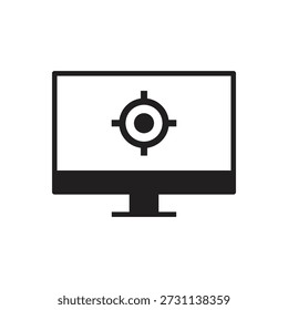 Símbolo de objetivo en la pantalla del ordenador