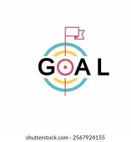 Goal aim vector. Destiny.Target. Goal achieve concept. Vector illustration isolated on white background