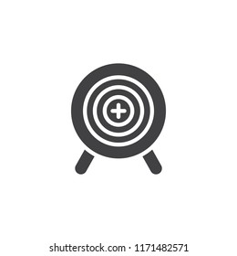 Goal aim vector icon. filled flat sign for mobile concept and web design. Target simple solid icon. Symbol, logo illustration. Pixel perfect vector graphics
