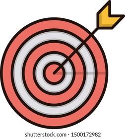 Goal aim vector illustration icon filled outline