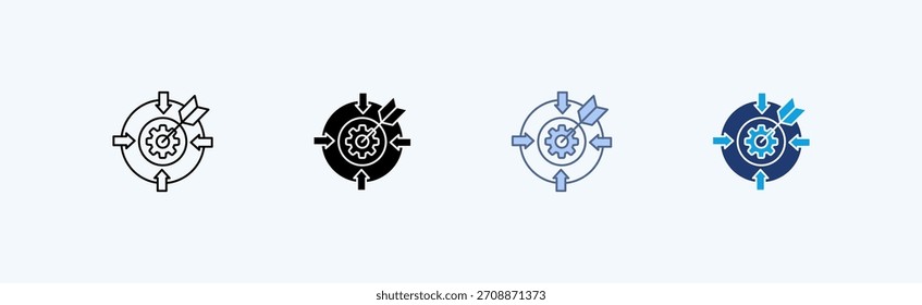 Goal Alignment Multiple Icon Illustration Vector