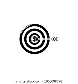 goal and arrow dollar icon. Element of finance illustration. Premium quality graphic design icon. Signs and symbols collection icon for websites, web design, mobile app on white background