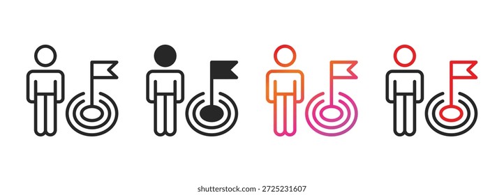 Icono de logro de objetivos colección con varios estilos