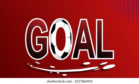 Goal background football typography letter red vector 