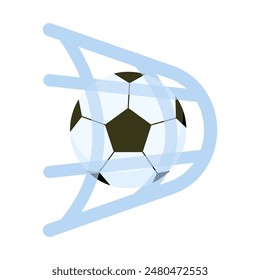 goal ball into the goal icon object cartoon, sticker flat vector