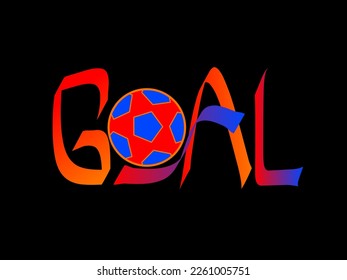 GOAL banner football sport on black background