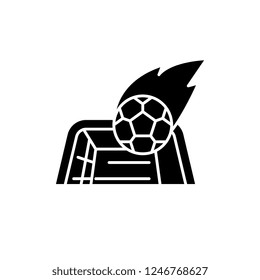 Goal black icon, vector sign on isolated background. Goal concept symbol, illustration 
