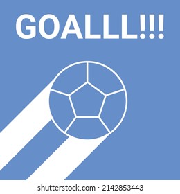 Goal blue colored background moment illustration.