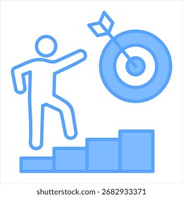Goal Blue Icon Vector Illustration